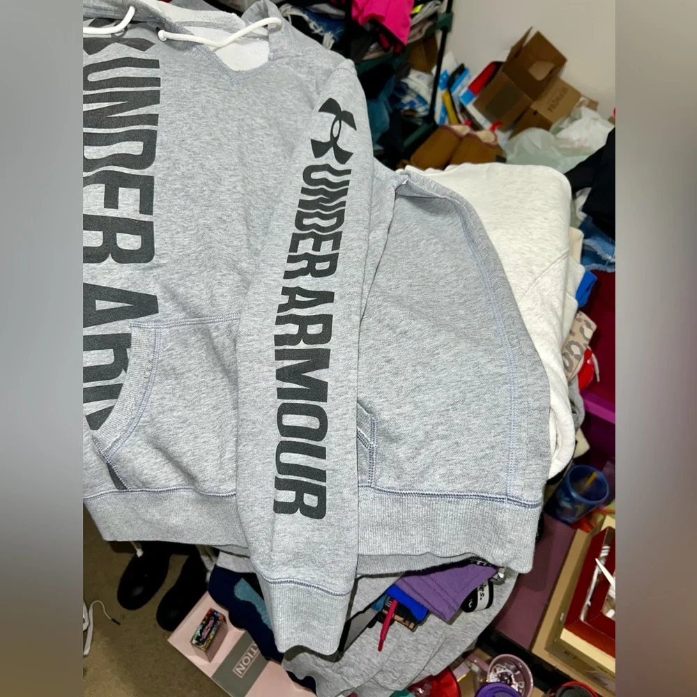 Under Armour  Gray Hoodie with Black Logo - Picture 11 of 11